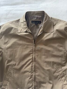 Men's Taupe Zip-Front Jacket, sz Lg
